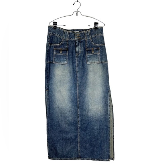 Vintage Paris Blues Denim Skirt Straight Maxi Y2K size 11 - Picture 1 of 8